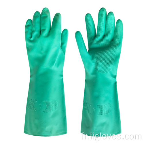 gants industriels en caoutchouc nitrile d'acide résistant à l'huile